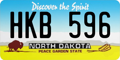ND license plate HKB596