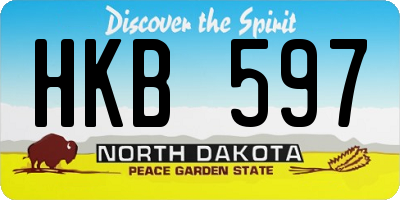 ND license plate HKB597