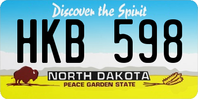 ND license plate HKB598