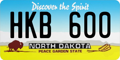 ND license plate HKB600