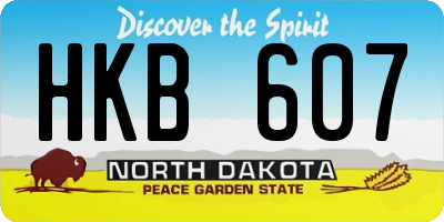 ND license plate HKB607