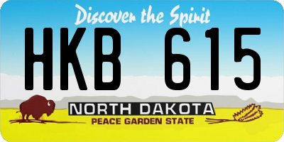 ND license plate HKB615