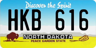 ND license plate HKB616