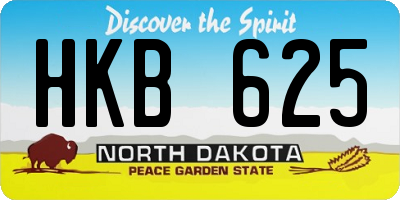 ND license plate HKB625