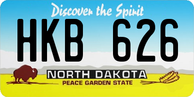 ND license plate HKB626