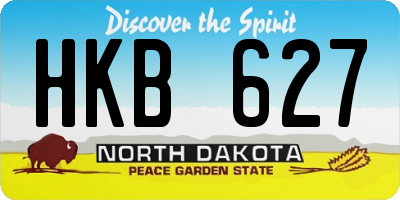ND license plate HKB627