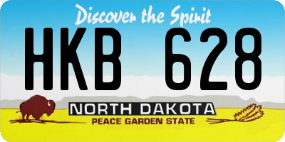 ND license plate HKB628