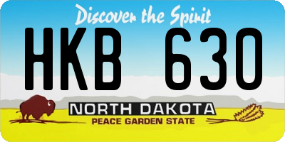 ND license plate HKB630