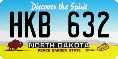ND license plate HKB632