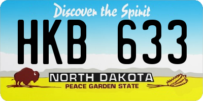 ND license plate HKB633