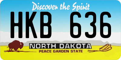 ND license plate HKB636