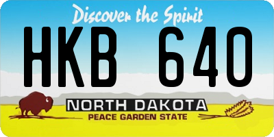 ND license plate HKB640