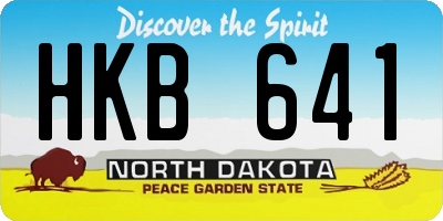 ND license plate HKB641