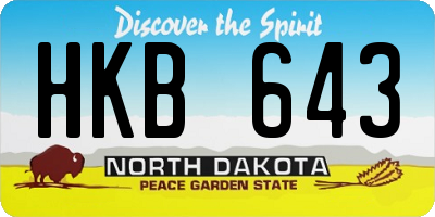 ND license plate HKB643