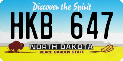 ND license plate HKB647