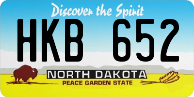 ND license plate HKB652