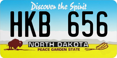 ND license plate HKB656