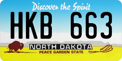ND license plate HKB663