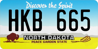 ND license plate HKB665