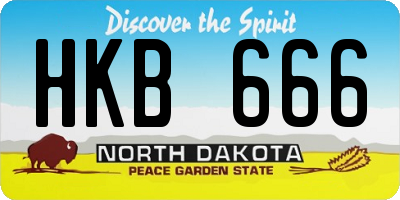 ND license plate HKB666