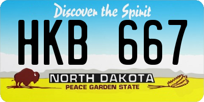 ND license plate HKB667
