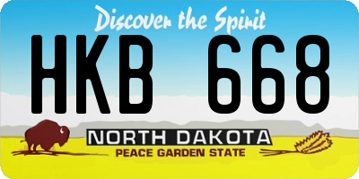 ND license plate HKB668
