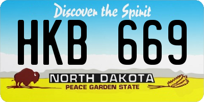 ND license plate HKB669
