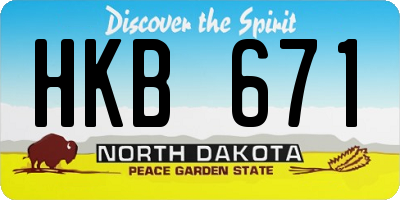 ND license plate HKB671