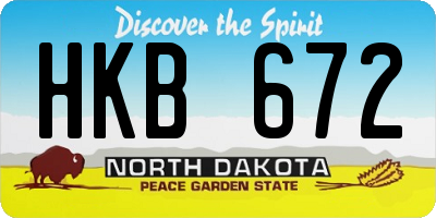 ND license plate HKB672