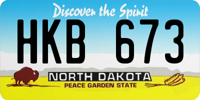 ND license plate HKB673