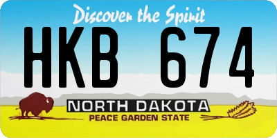 ND license plate HKB674