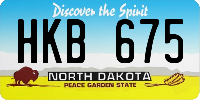 ND license plate HKB675