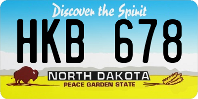 ND license plate HKB678