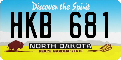 ND license plate HKB681