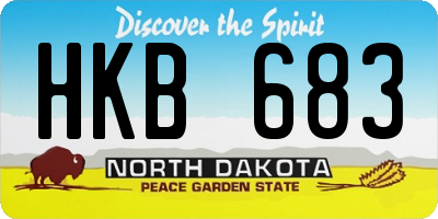ND license plate HKB683