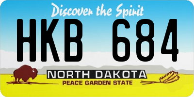 ND license plate HKB684