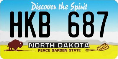 ND license plate HKB687
