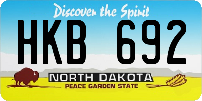 ND license plate HKB692