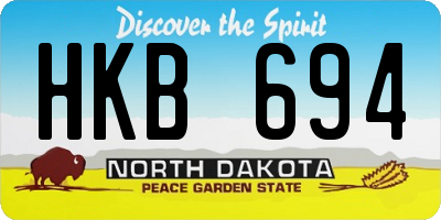 ND license plate HKB694