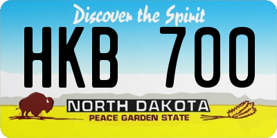 ND license plate HKB700