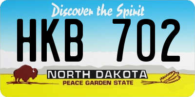 ND license plate HKB702