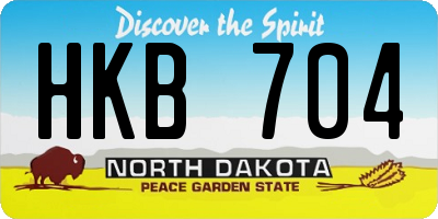ND license plate HKB704