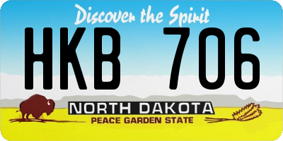 ND license plate HKB706