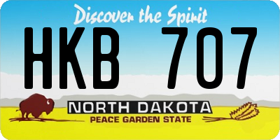 ND license plate HKB707