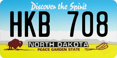 ND license plate HKB708