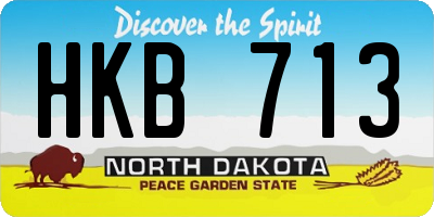 ND license plate HKB713