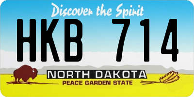 ND license plate HKB714
