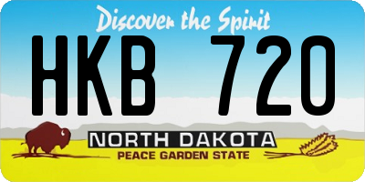 ND license plate HKB720