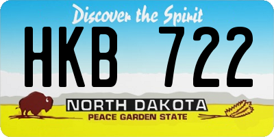 ND license plate HKB722
