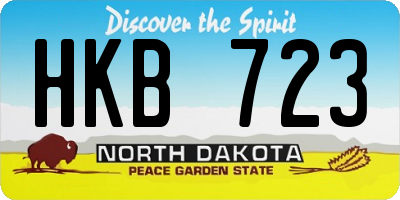 ND license plate HKB723